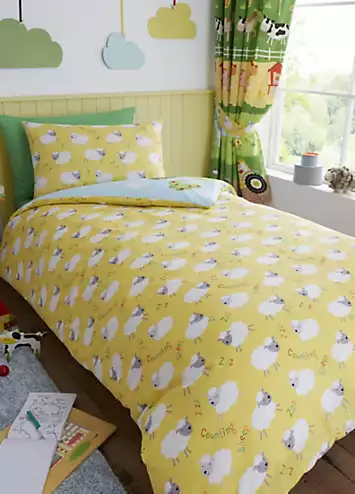 Happy Linen Co. Farm Friends Reversible Duvet Cover Set | Kaleidoscope