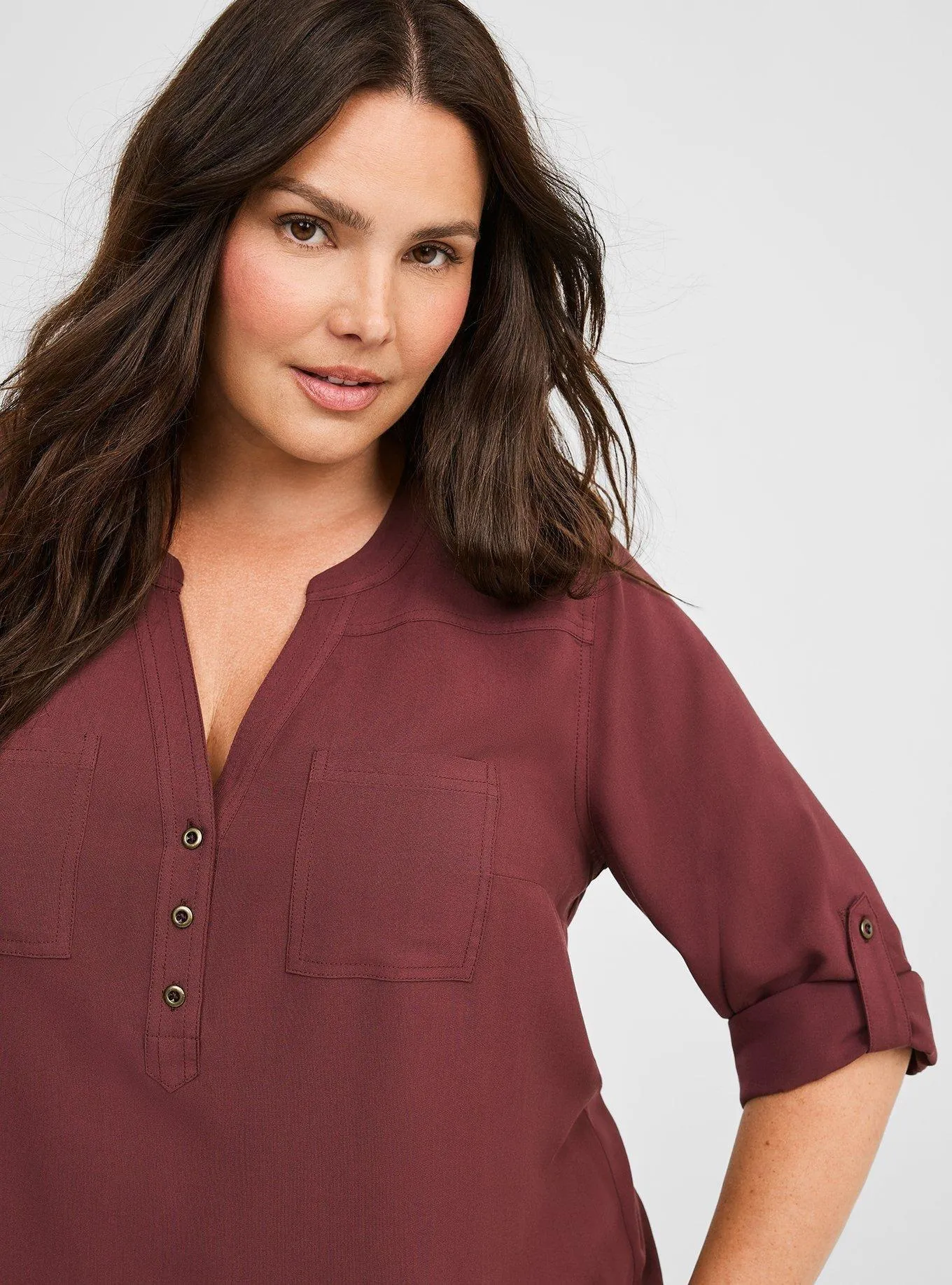 Harper Challis Pullover 3/4 Sleeve Blouse