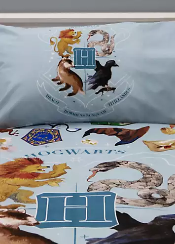 Harry Potter Hogwarts Painted Reversible Duvet Cover Set - Single | Kaleidoscope