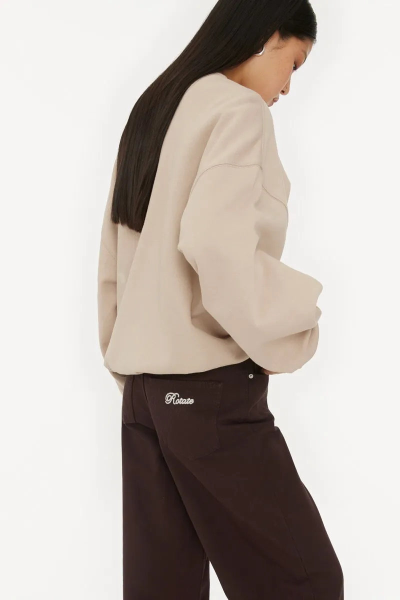 HEAVY WOVEN WIDE PANTS CHOCOLATE PLUM - ROTATE SUNDAY