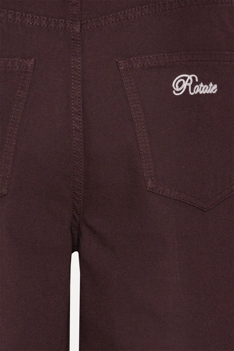 HEAVY WOVEN WIDE PANTS CHOCOLATE PLUM - ROTATE SUNDAY