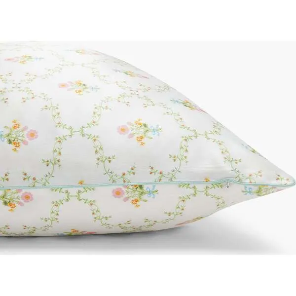 Hill House Home The Sisi Silk Pillowcase, Pastel Trellis