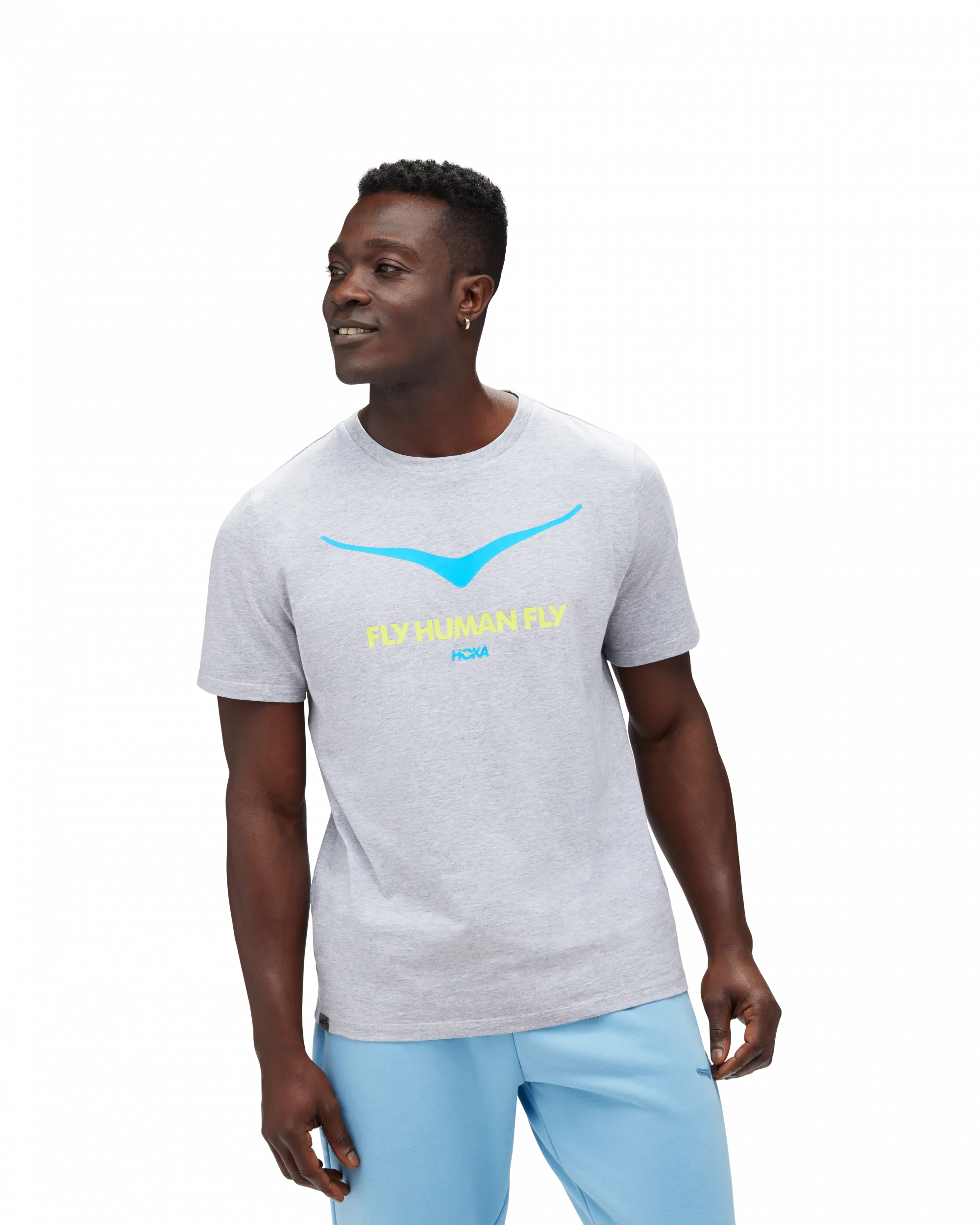 Hoka Men's Topo Logo Short Sleeve Heather Grey | Buy Hoka Men's Topo Logo Short Sleeve Heather Grey here | Outnorth