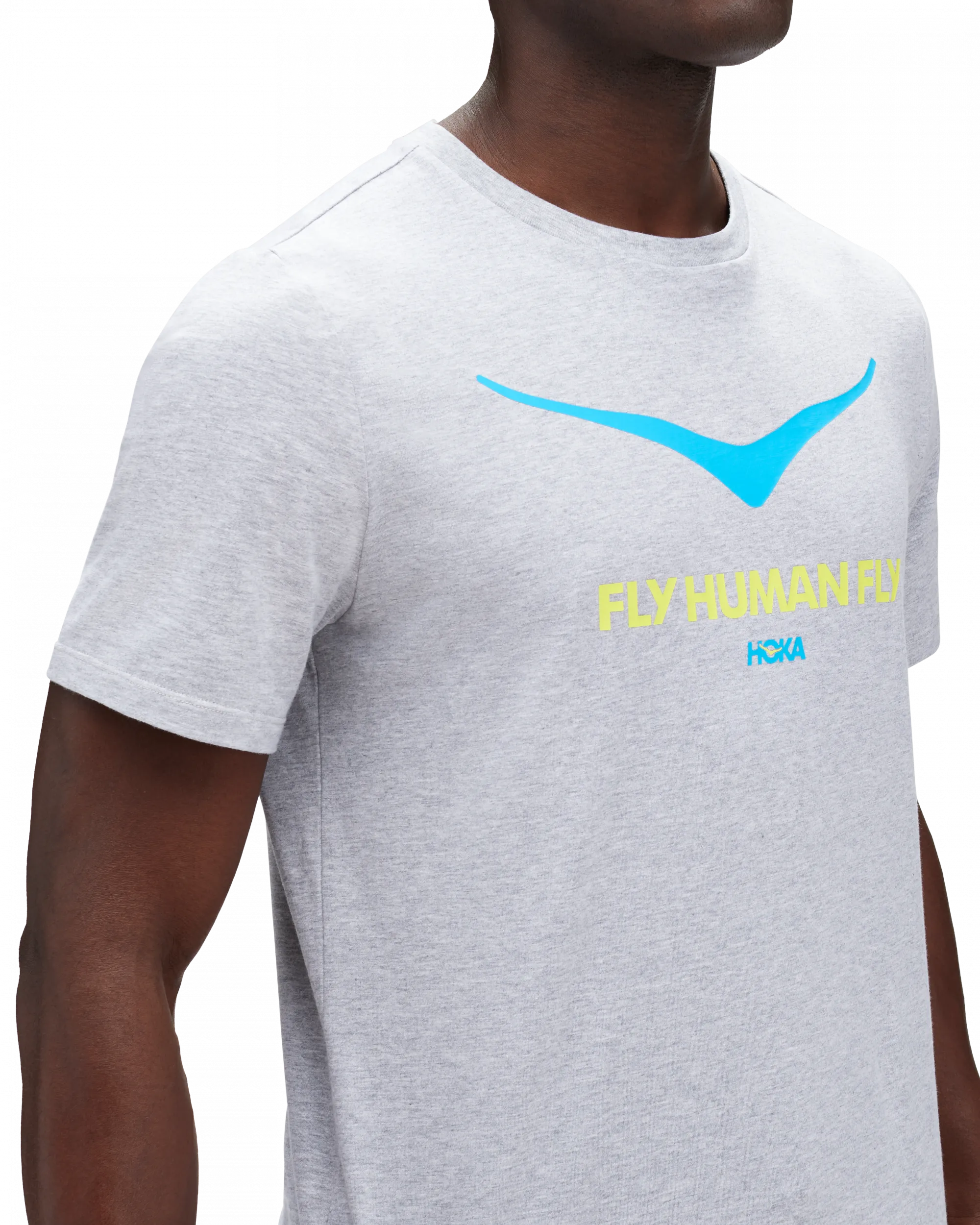 Hoka Men's Topo Logo Short Sleeve Heather Grey | Buy Hoka Men's Topo Logo Short Sleeve Heather Grey here | Outnorth