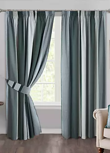 Home Curtains Seville Stripe Printed Pencil Pleat Lined Curtains with Tiebacks | Kaleidoscope