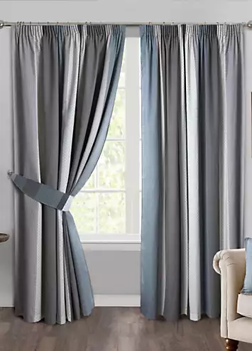 Home Curtains Seville Stripe Printed Pencil Pleat Lined Curtains with Tiebacks | Kaleidoscope