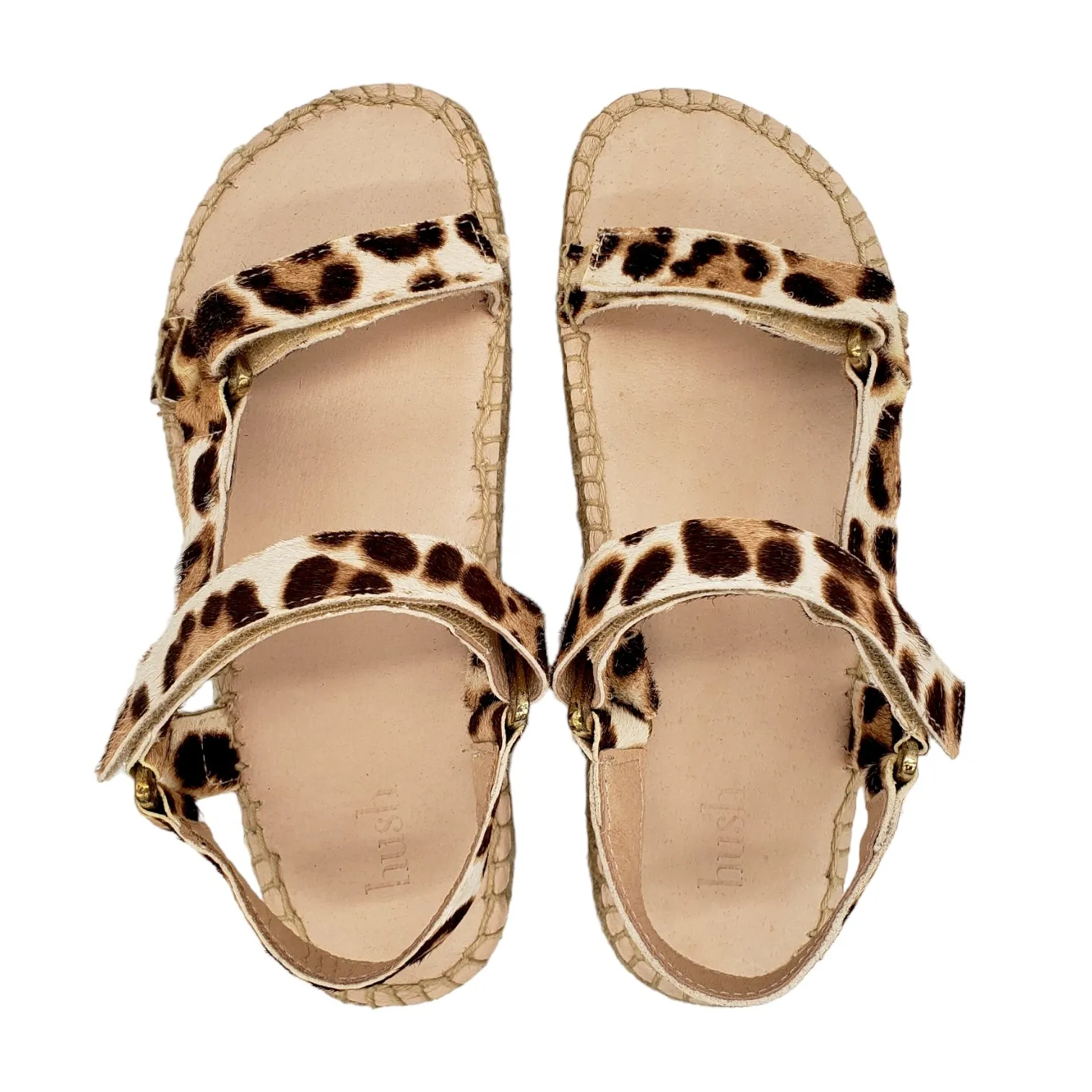 Hush Cream Leopard Foxhill Sandals