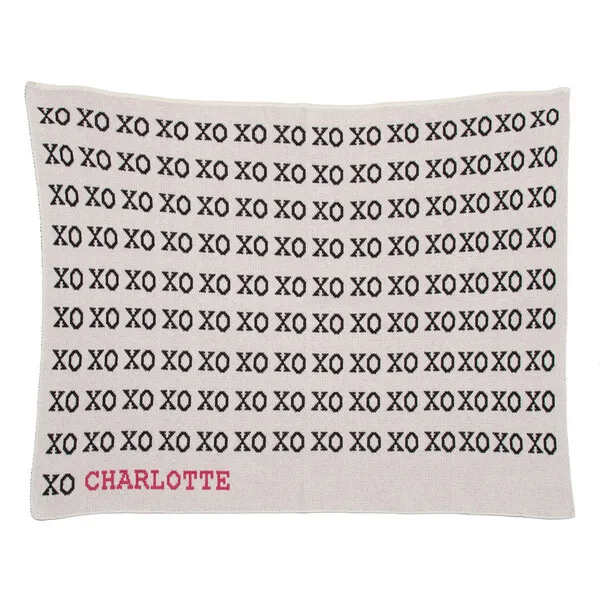 in2green Personalized Baby Typewriter Blanket, Pink