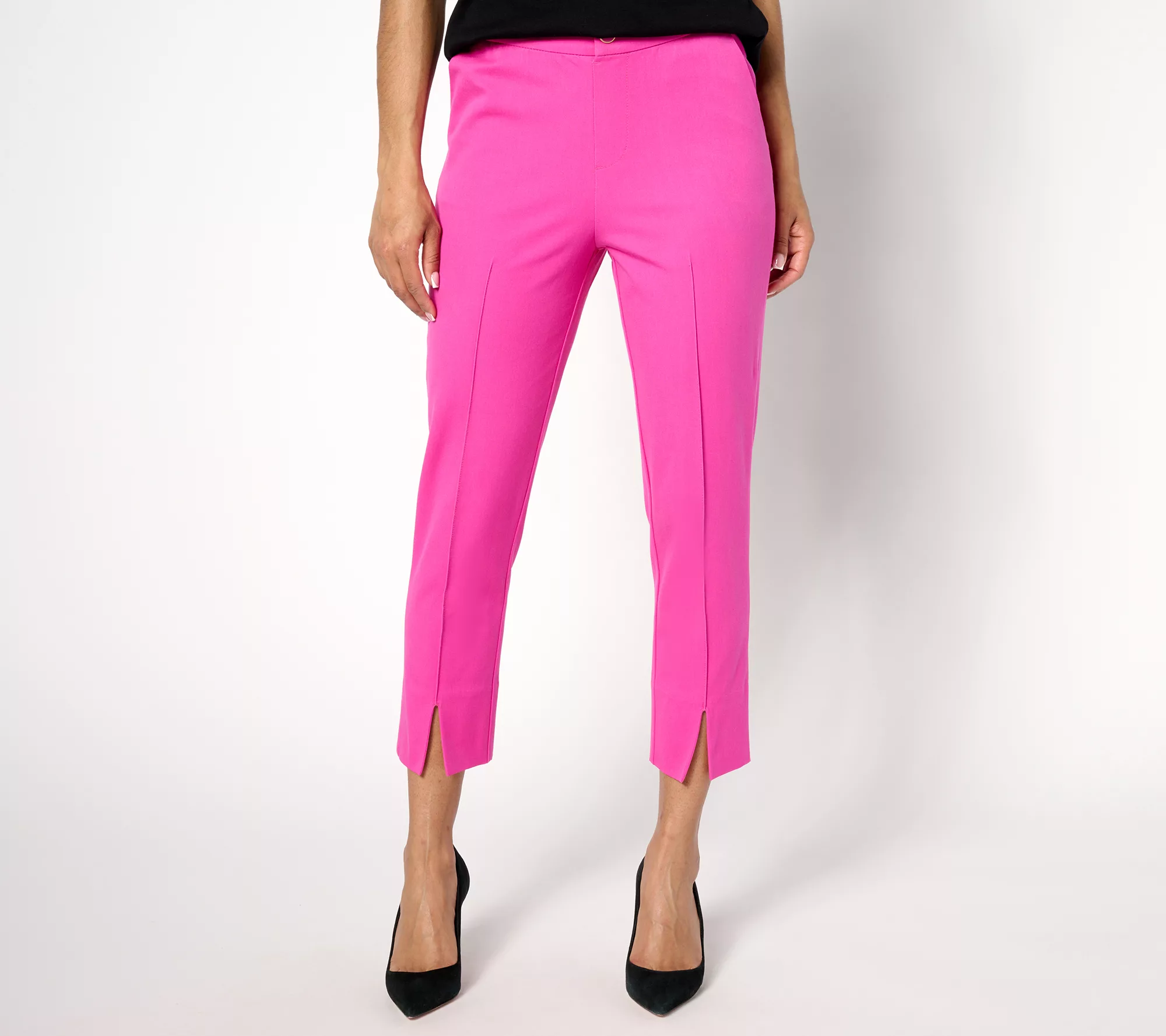 Isaac Mizrahi Live! Regular 24/7 Stretch Slim-Leg Crop Pants