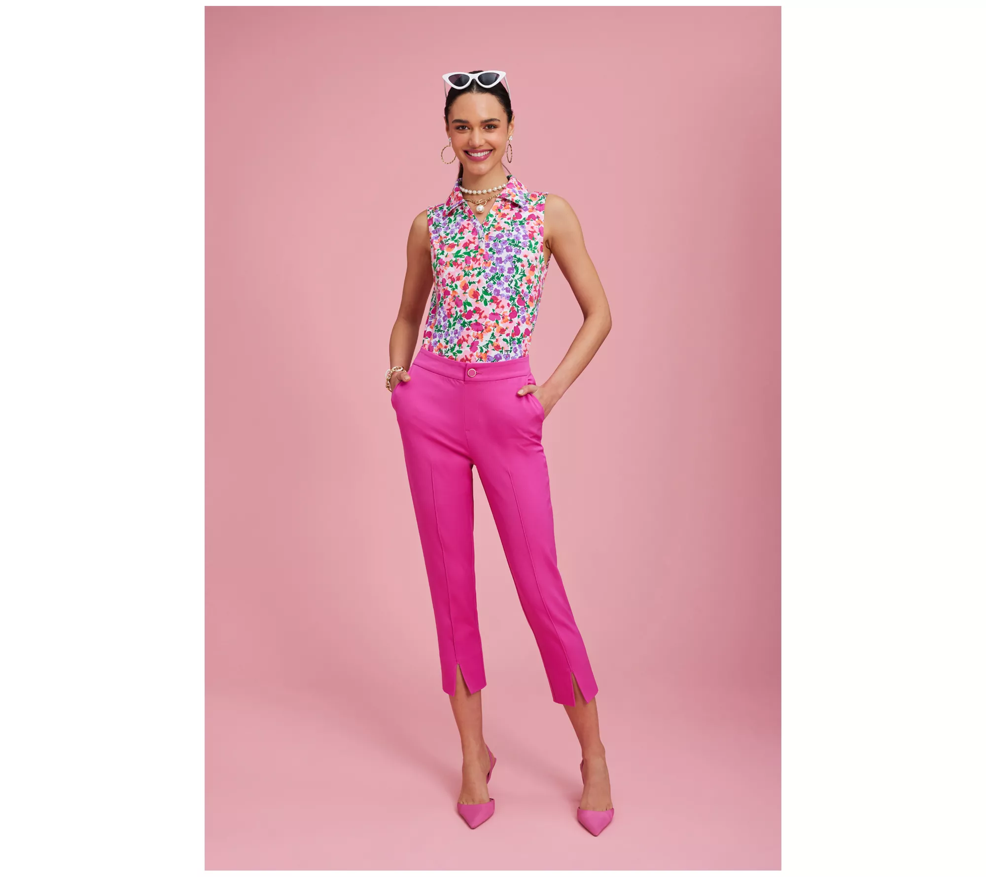 Isaac Mizrahi Live! Regular 24/7 Stretch Slim-Leg Crop Pants