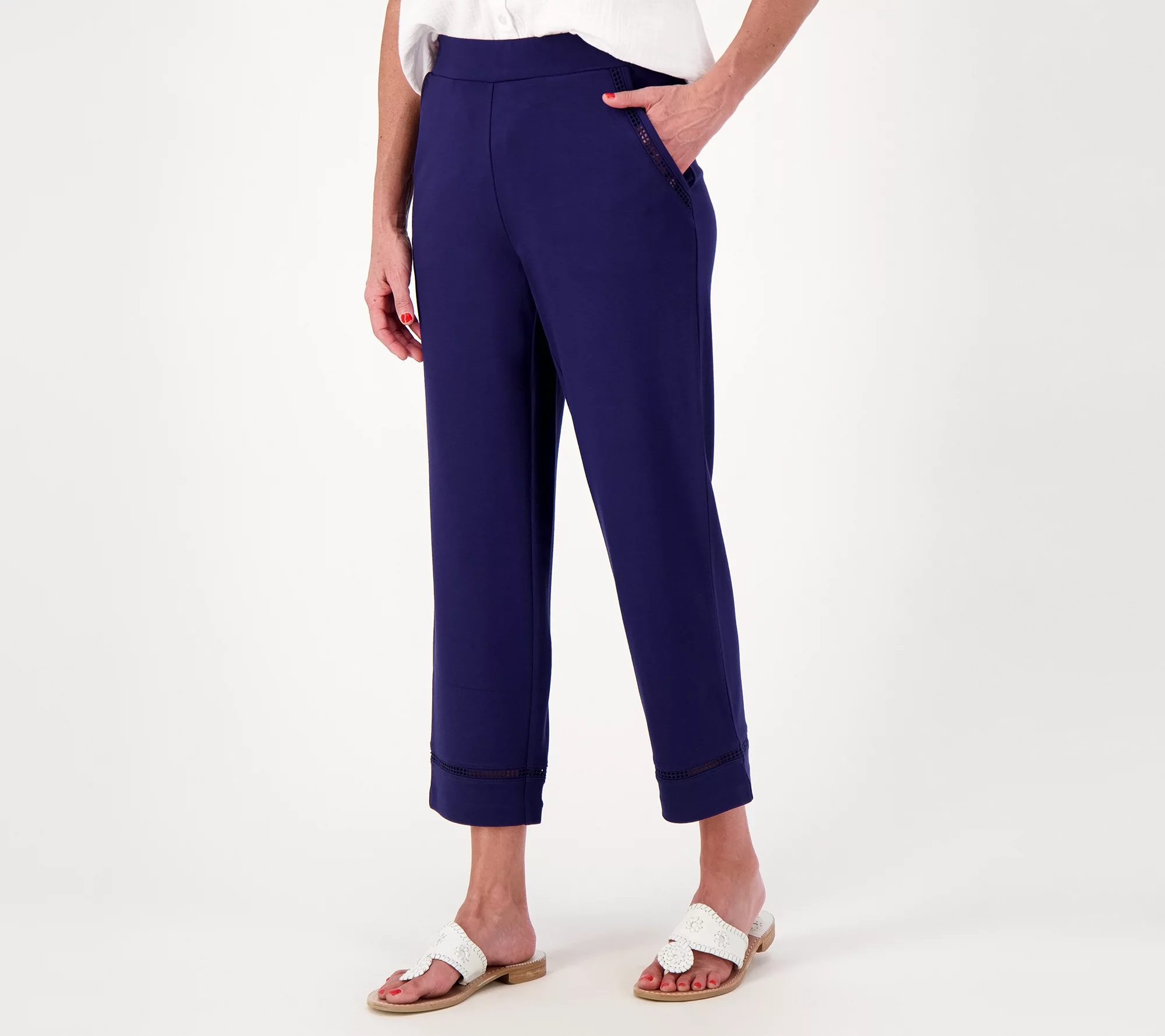 Isaac Mizrahi Live! Tall Ponte Knit Straight-Leg Crop Pants