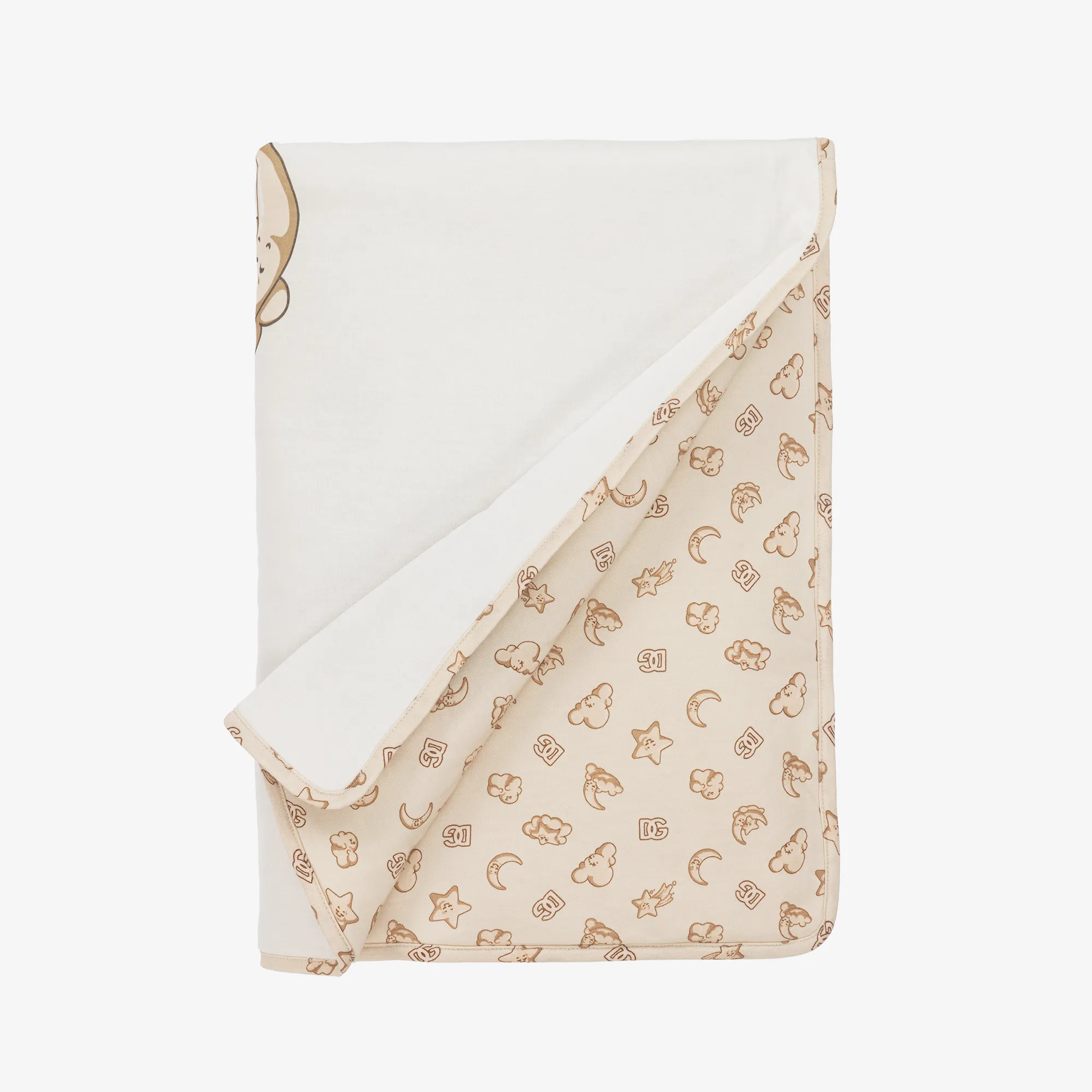 Ivory Cotton Starry DG Logo Blanket (75cm)