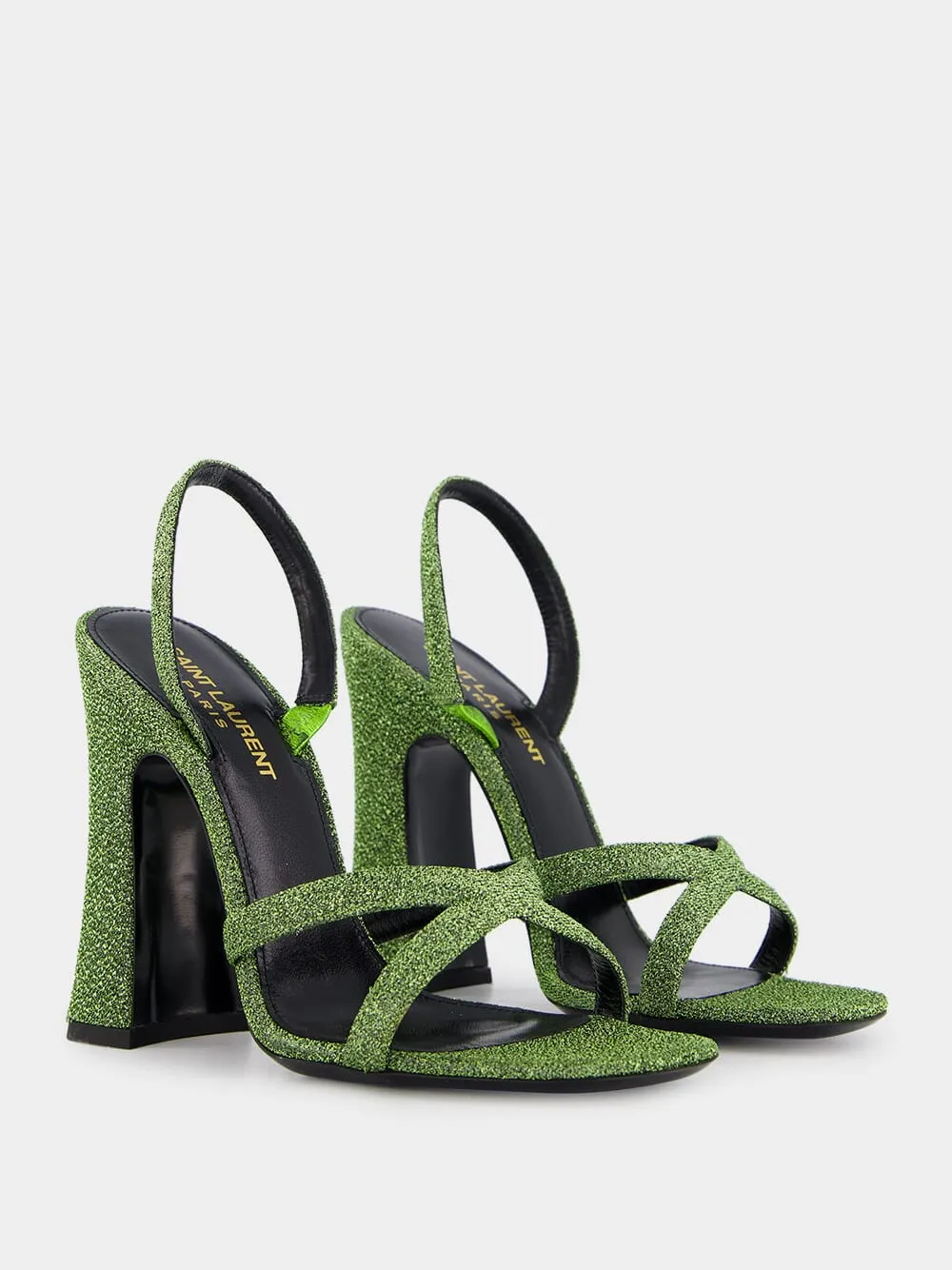 Jade Green Aracha Lurex Sandals