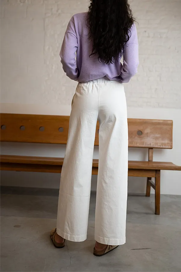 Jeff VOLTA WHITE STRAIGHT TROUSERS