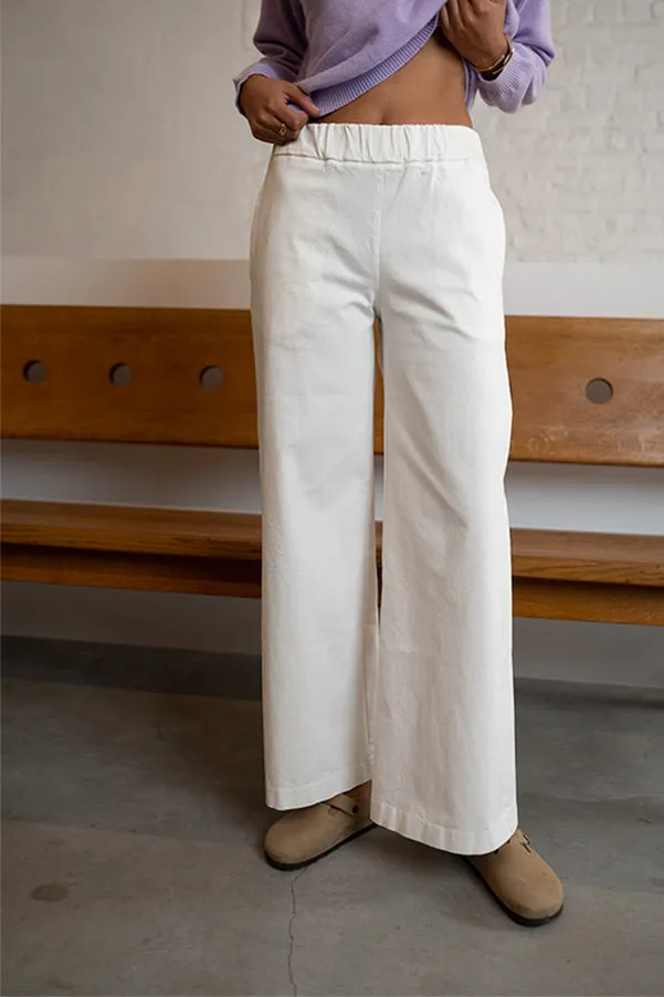 Jeff VOLTA WHITE STRAIGHT TROUSERS