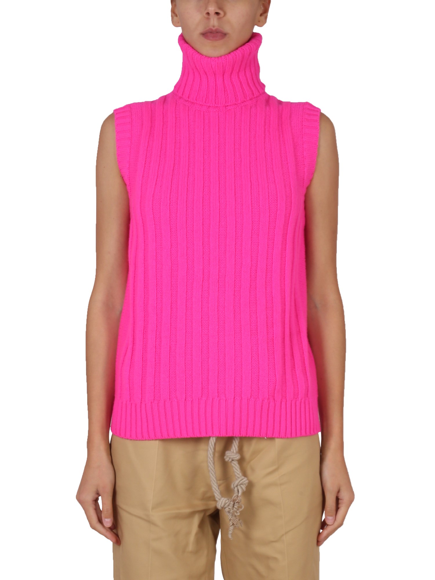 JEJIA    SLEEVELESS WOOL TURTLENECK SWEATER