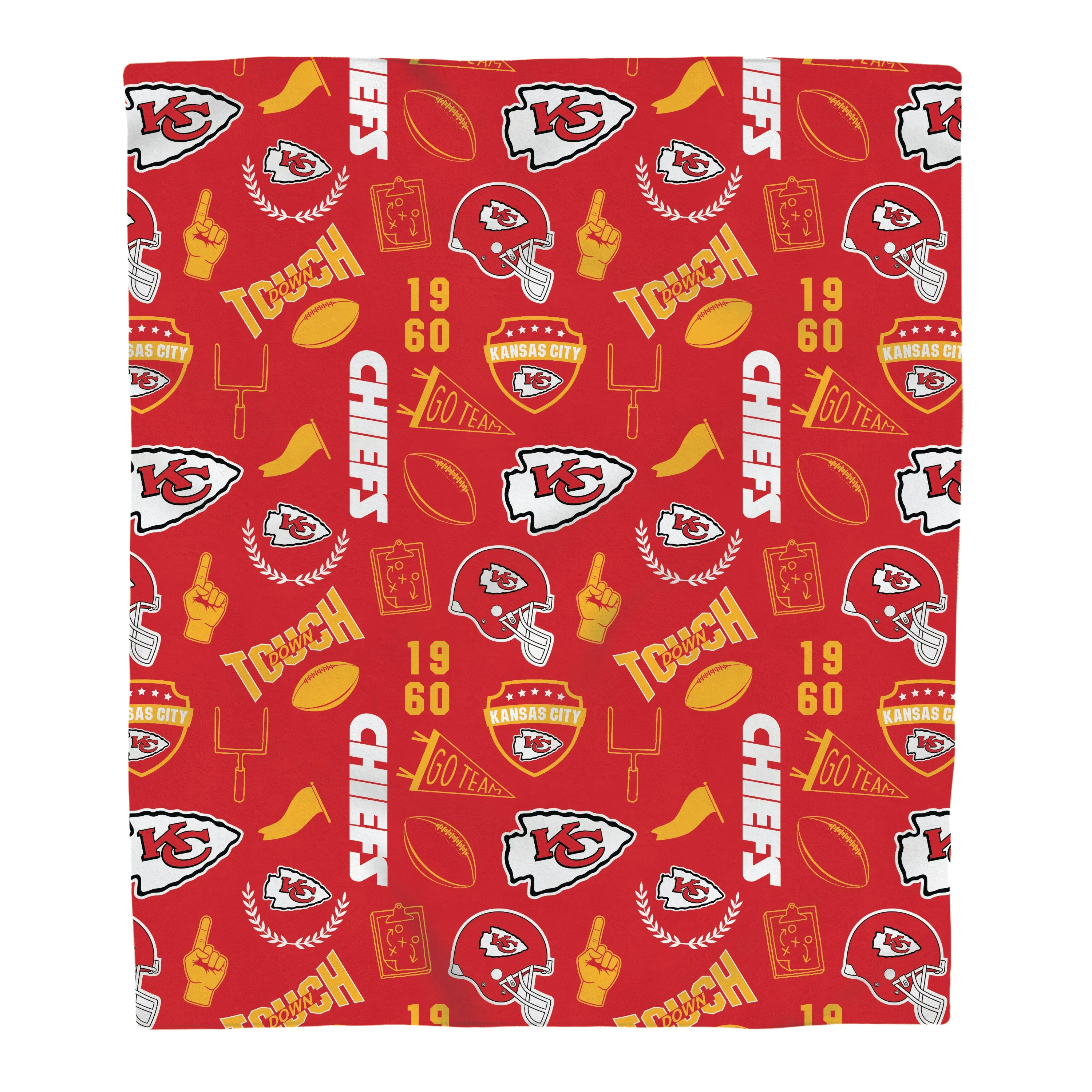 Kansas City Chiefs Collage Icon Polar Fleece Throw Blanket