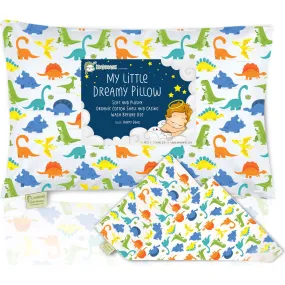 KeaBabies Printed Toddler Pillowcase 13X18, Happy Dino