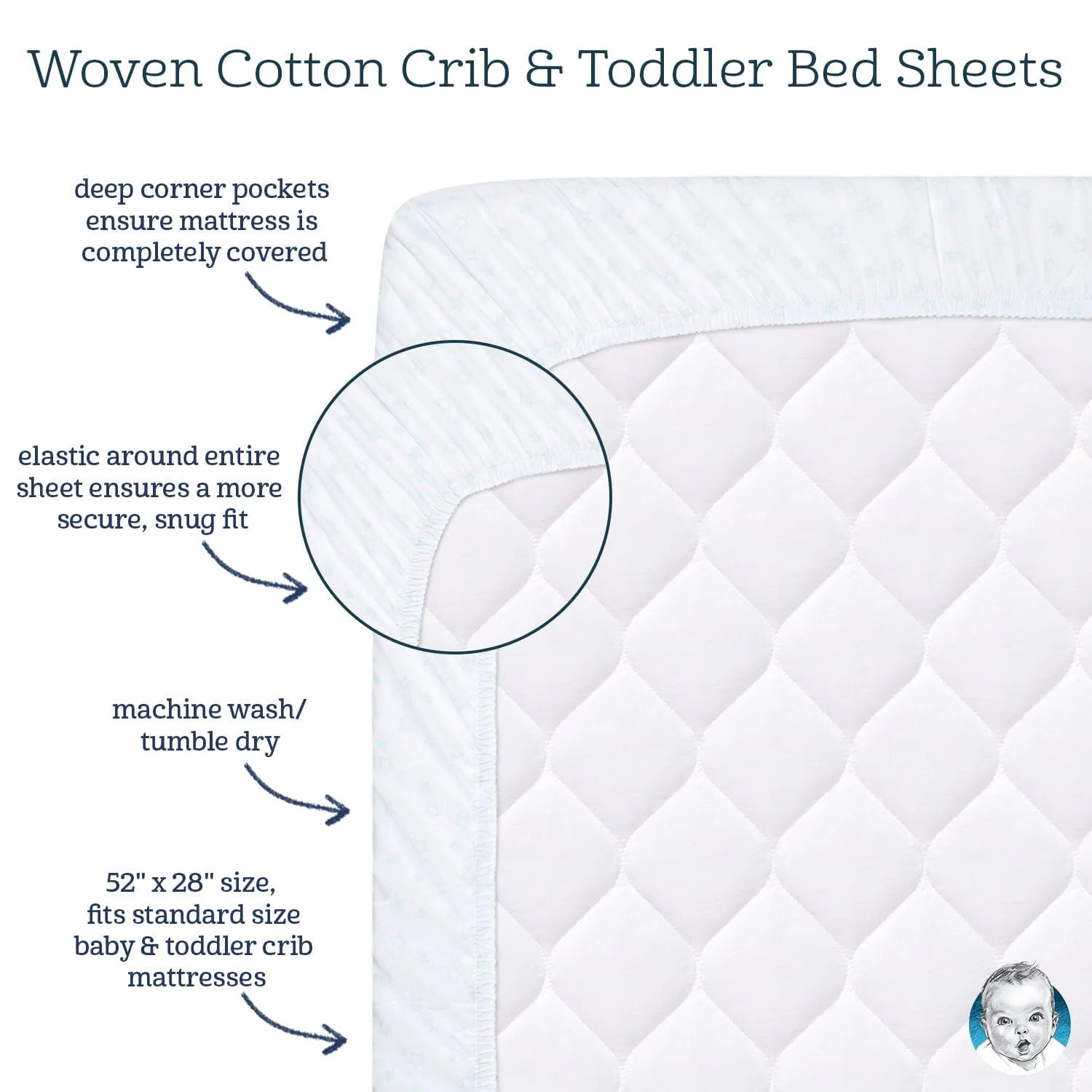 Keepsake Diamond Trellis Woven Crib Sheet