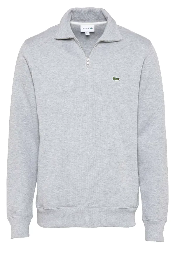 Lacoste Zip Knit Pullover Grey