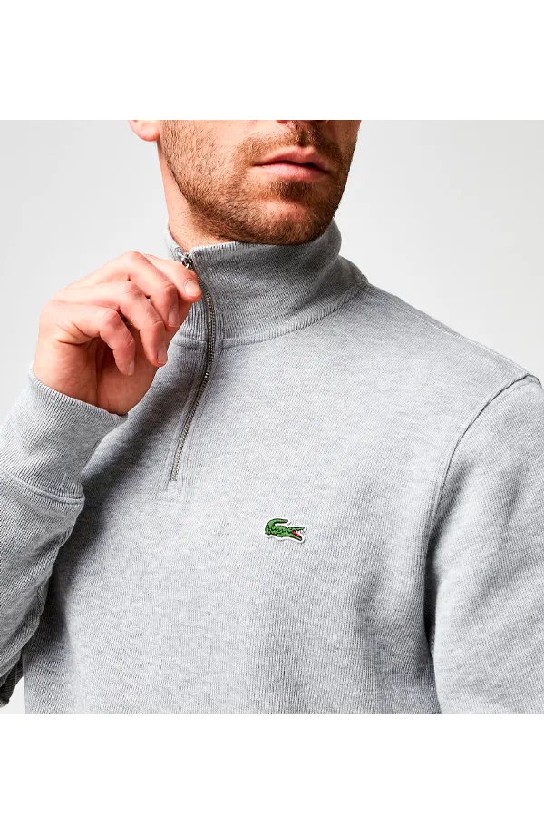 Lacoste Zip Knit Pullover Grey