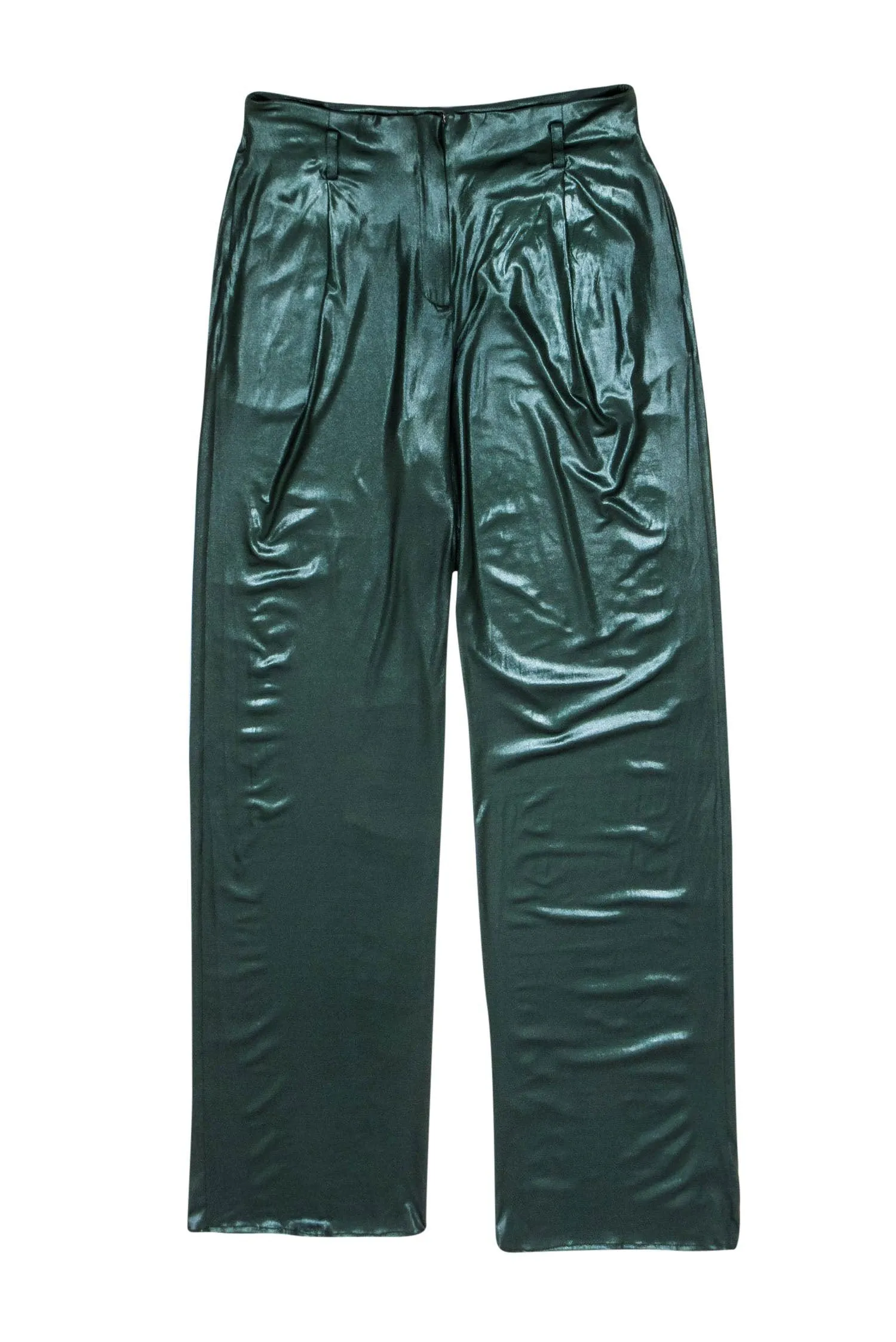 Lapointe - Green Iridescent Straight-Leg Pants Sz 4