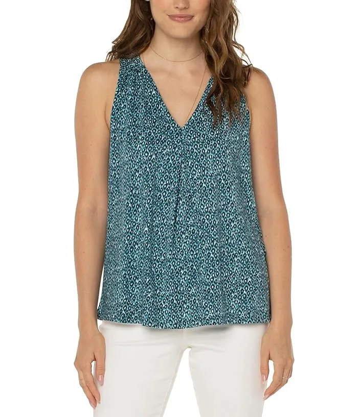 Liverpool Los Angeles Pleated Front Sleeveless Modal Knit Top Women's