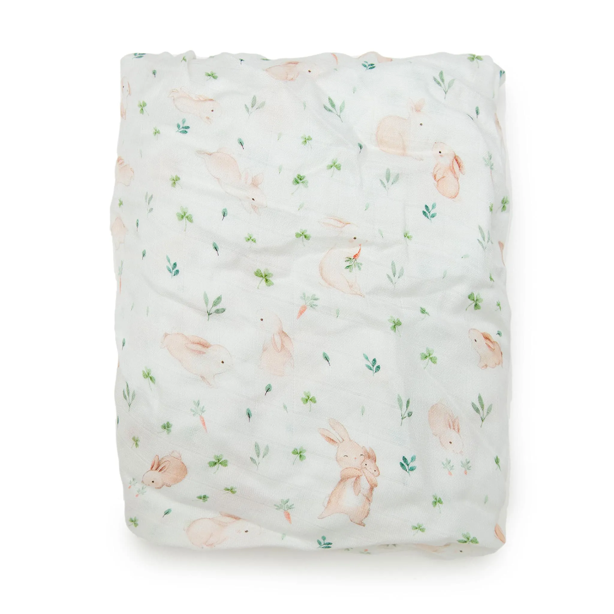 Loulou Lollipop Bamboo Muslin Fitted Crib Sheet - Bunny Meadow  - Clement