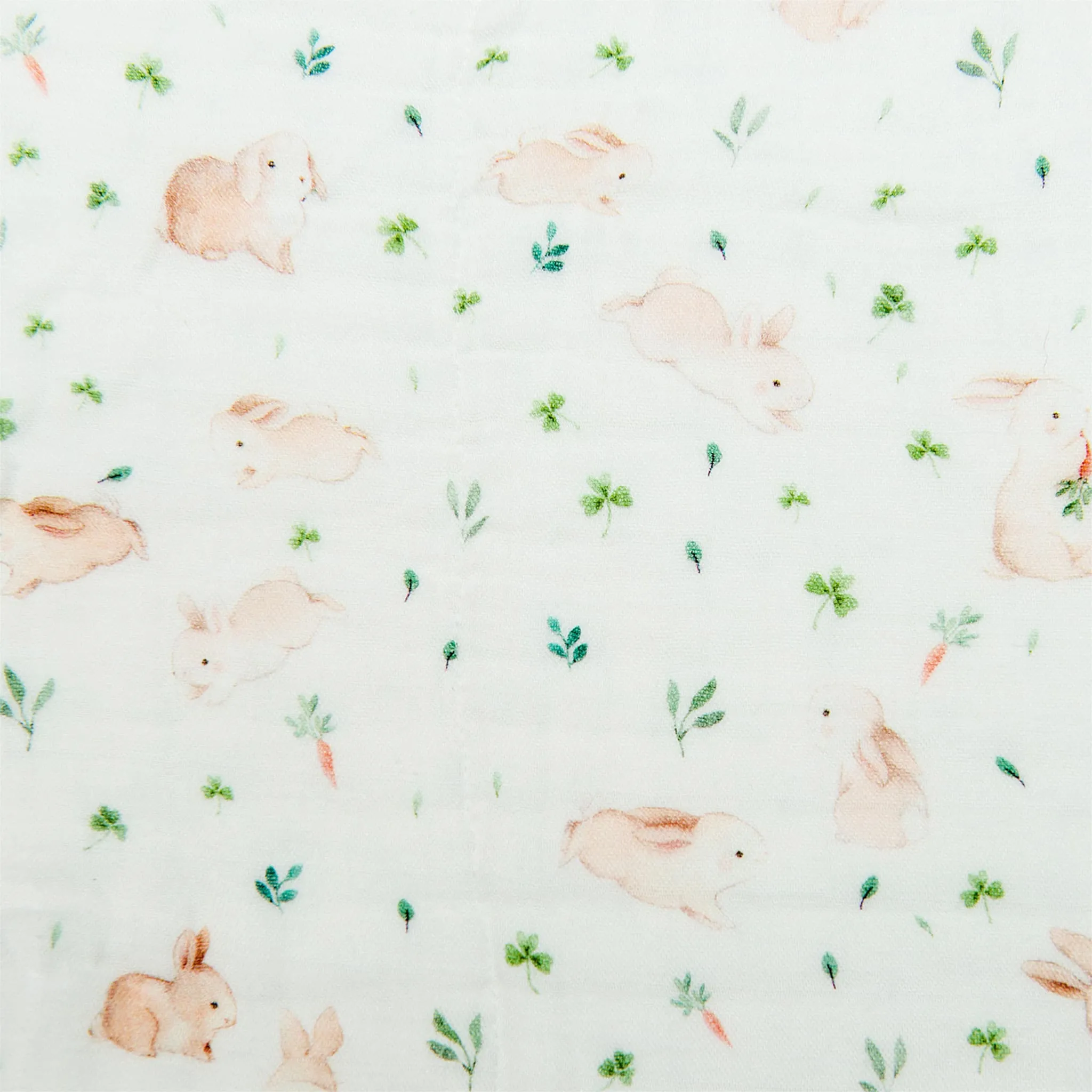 Loulou Lollipop Bamboo Muslin Fitted Crib Sheet - Bunny Meadow  - Clement