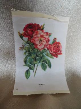 LOVELY Antique Printed Silk Flowers, Roses,Floral Silks, Antique Quilt Silks, Craft Silks,For Fine Sewing Quilting Projects or F