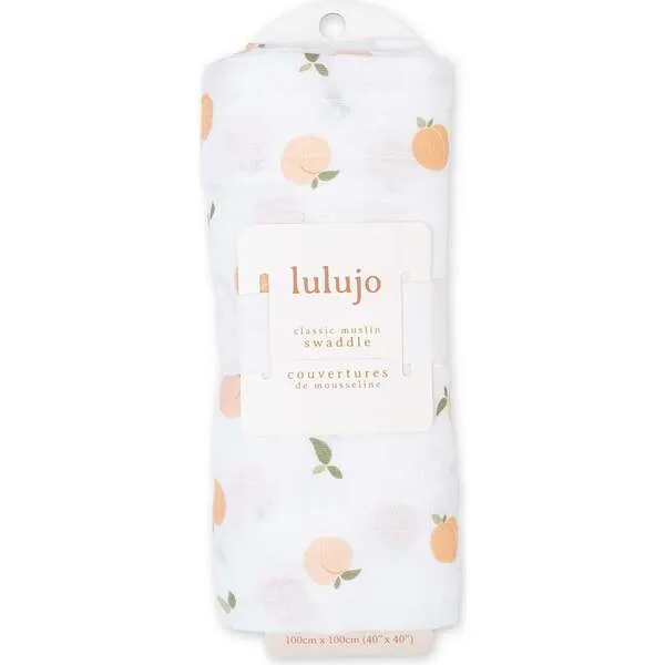 Lulujo Muslin Swaddle Blanket, Peaches