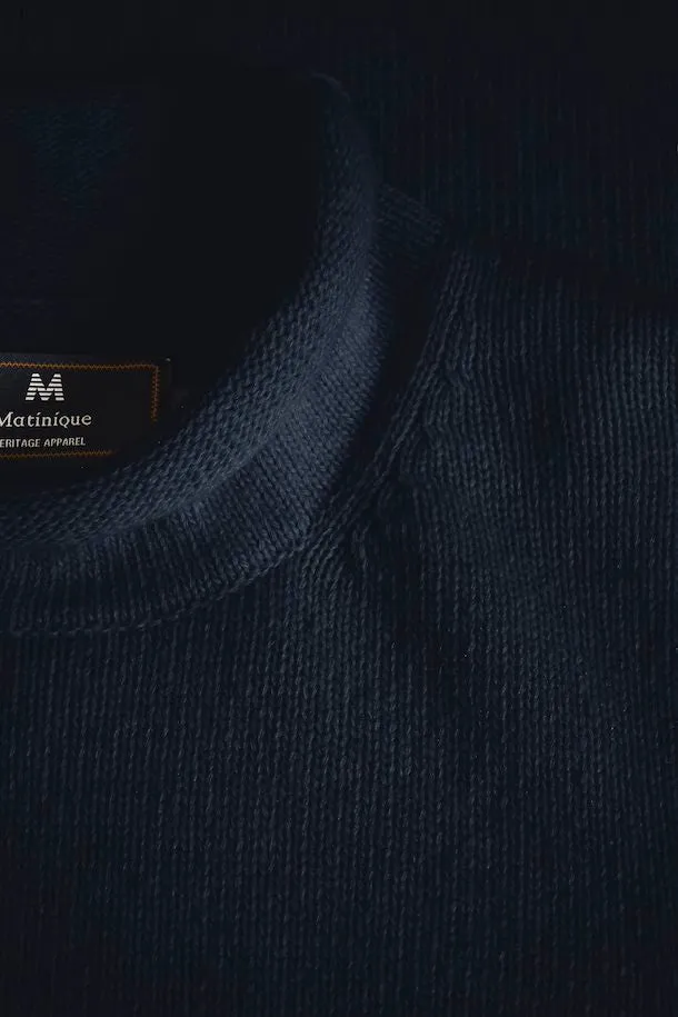 Matinique Marelaxroll Heritage Pullover - Dark Navy