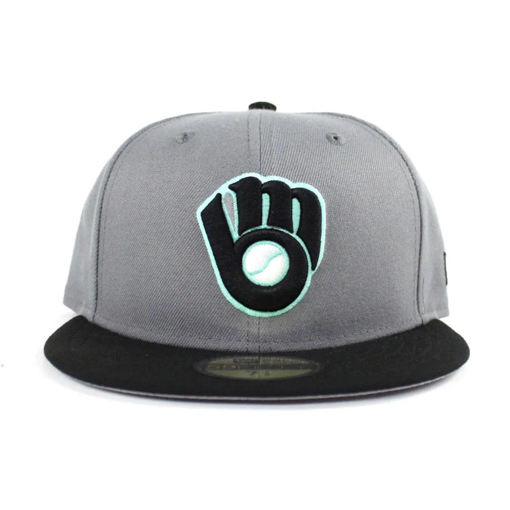 Milwaukee Brewers New Era 59Fifty Fitted Hat (Nike Air Max 95 Fresh Mint Gray Under Brim)