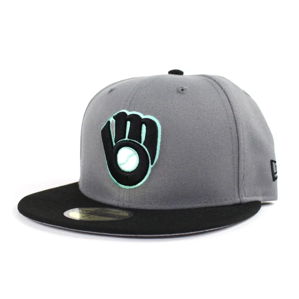 Milwaukee Brewers New Era 59Fifty Fitted Hat (Nike Air Max 95 Fresh Mint Gray Under Brim)