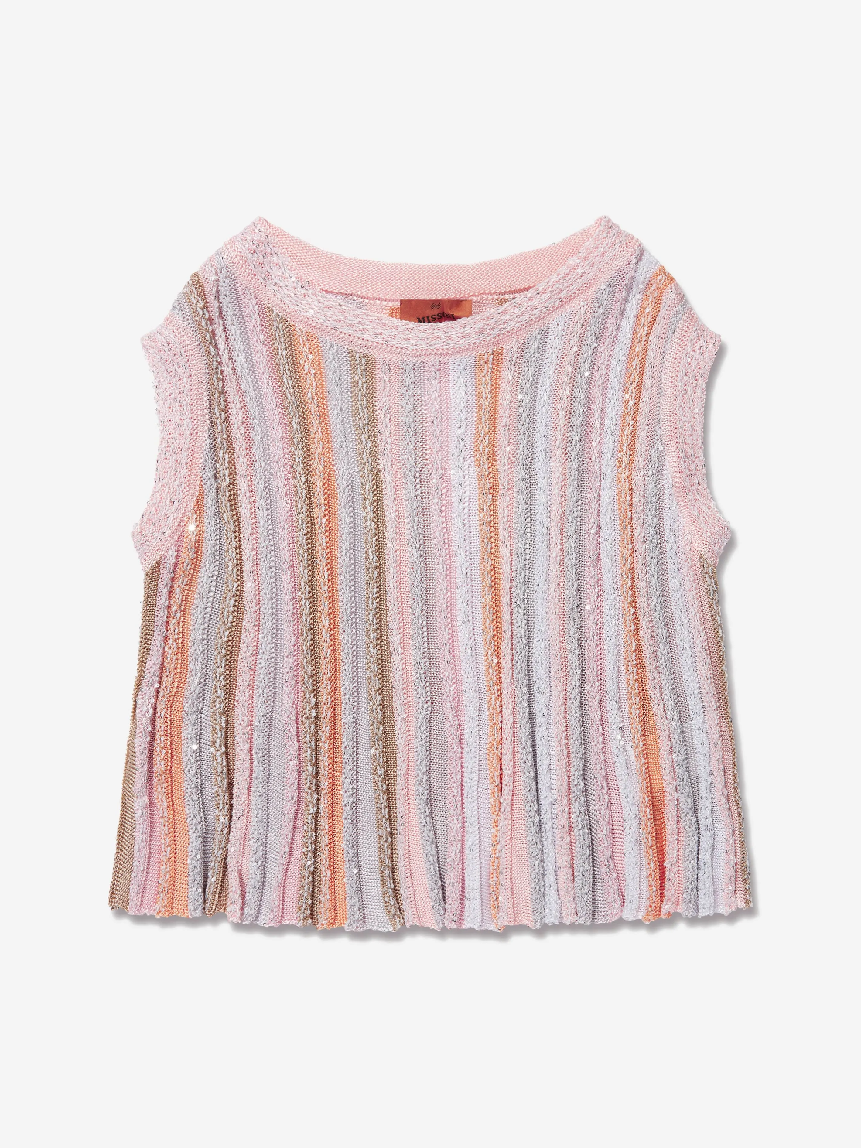 Missoni Girls Sleeveless Knit Top in Multicolour