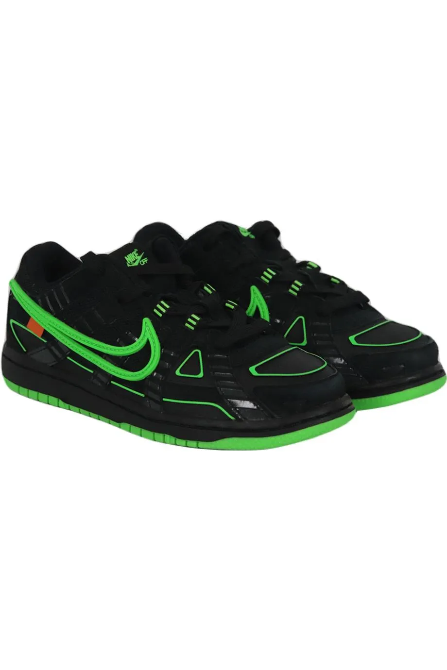 NIKE + OFF-WHITE KIDS UNISEX AIR RUBBER DUNK GREEN STRIKE SNEAKERS EU 32 UK 13.5