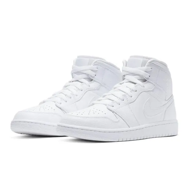 Nike Air Jordan 1 Mid (2020 Triple White/ White) Men 8-1...