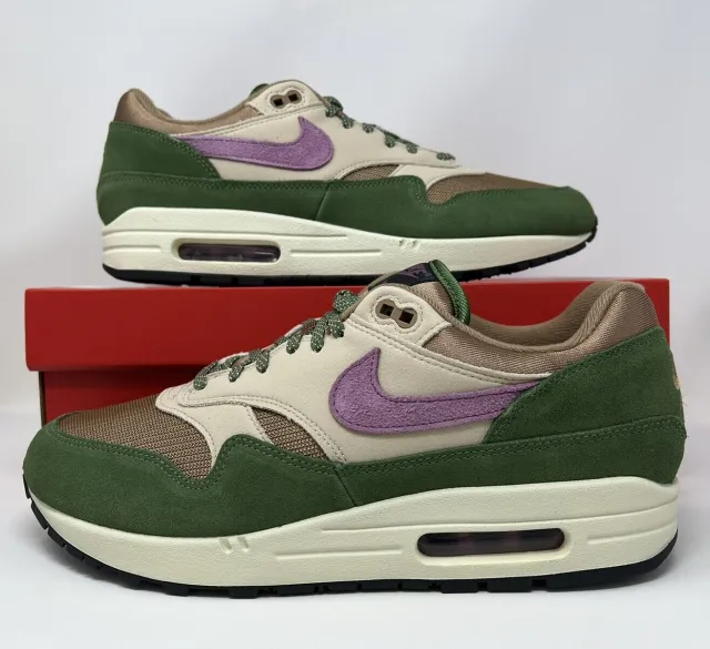 Nike air max 1 nh treeline 2022 green light bordeaux men's size 11 dr9773-300