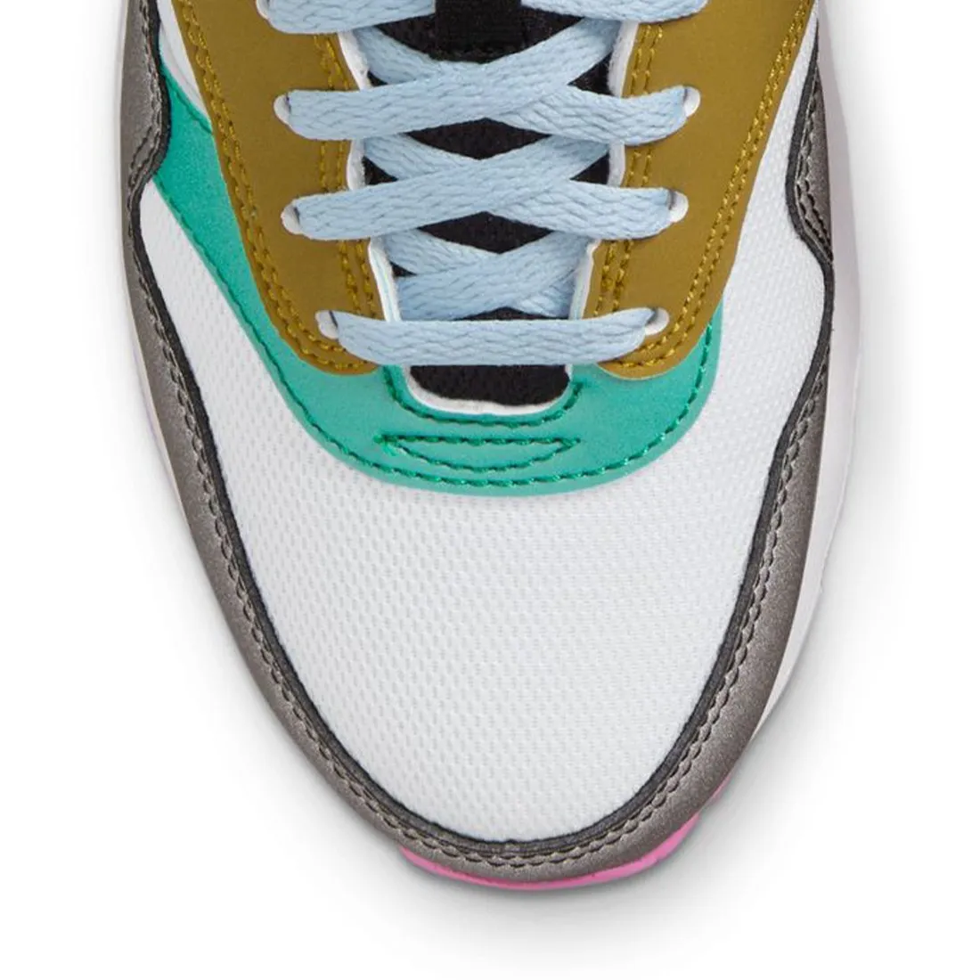 Nike Big Kids Air Max 1 Se (black / white-playful pink-stadium green)