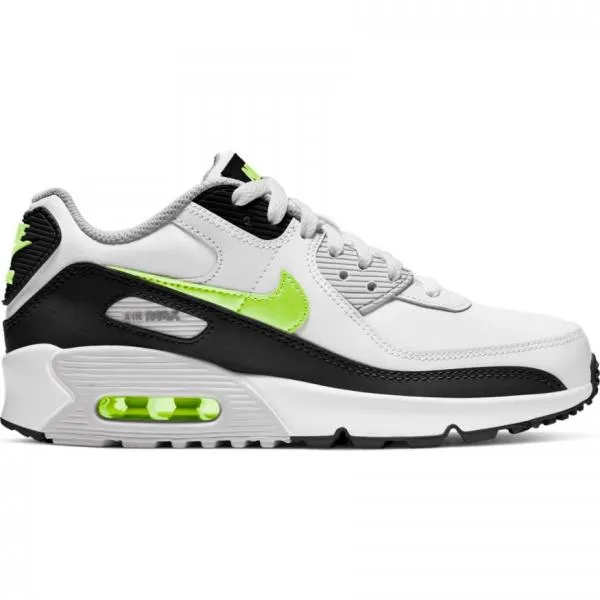 Nike - Boy - GS Air Max 90 LTR - White/Hot Lime/Black/Neutral Grey