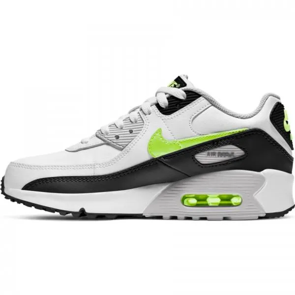 Nike - Boy - GS Air Max 90 LTR - White/Hot Lime/Black/Neutral Grey