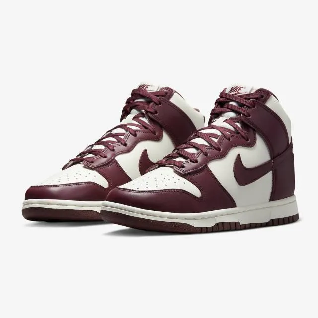 Nike women's dunk high (burgundy crush/ sail white/ dark red) sizes 6-10 dd1869-601