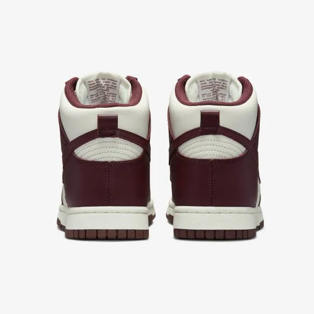 Nike women's dunk high (burgundy crush/ sail white/ dark red) sizes 6-10 dd1869-601