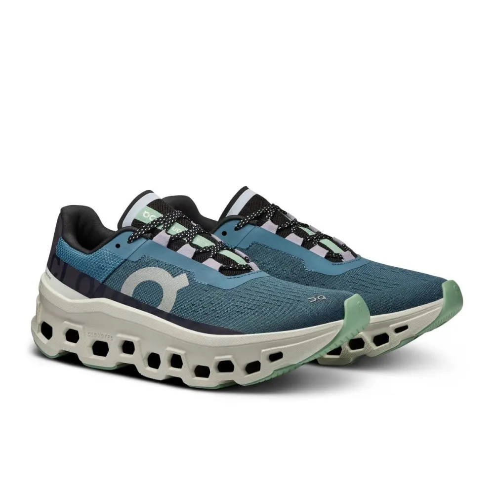 On Women's Cloudmonster Running Shoes - Dust/Vapor