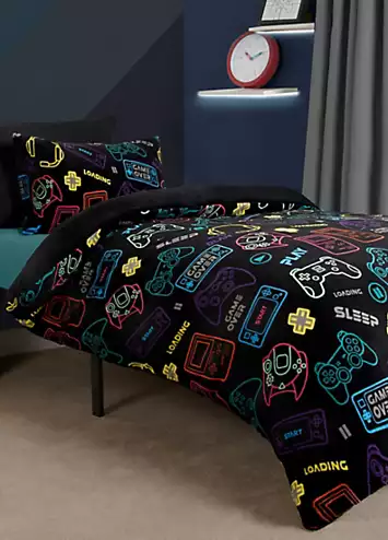 Online Home Shop Kids Gaming Printed Fleece Duvet Cover Set | Kaleidoscope