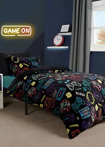 Online Home Shop Kids Gaming Printed Fleece Duvet Cover Set | Kaleidoscope