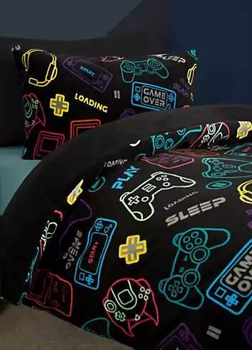 Online Home Shop Kids Gaming Printed Fleece Duvet Cover Set | Kaleidoscope