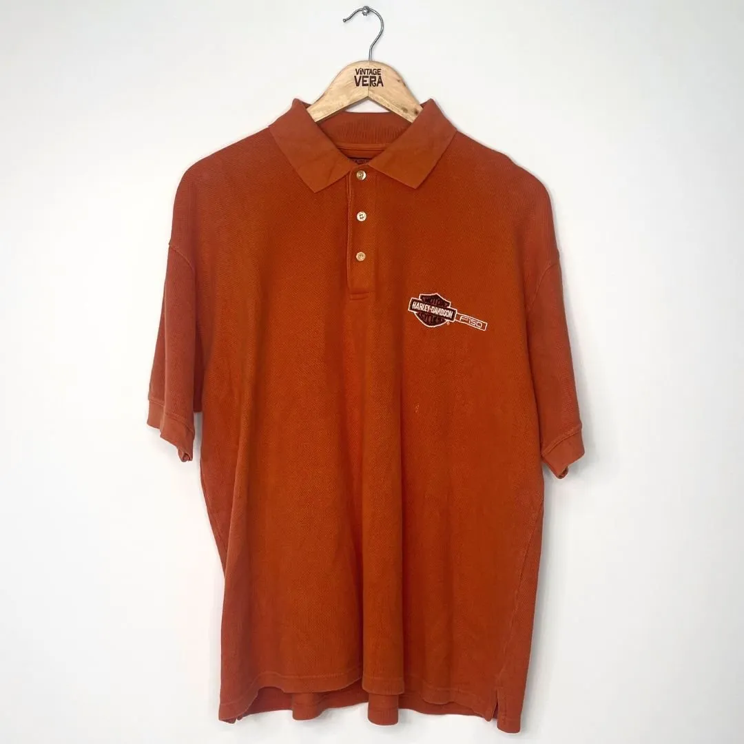 Orange Harley Davidson Polo - VintageVera