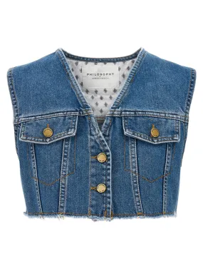 Philosophy    Philosophy Denim Cropped Vest