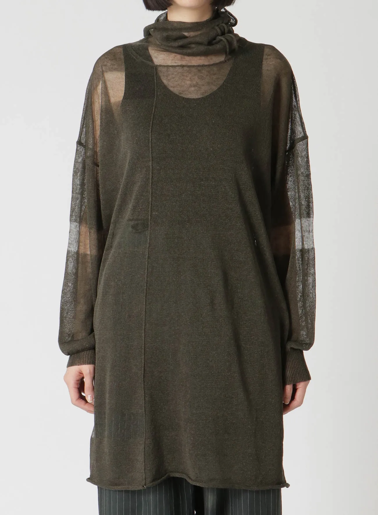 PLAIN STITCH SHEER LOOSE-FIT PULLOVER